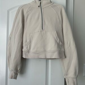 Lululemon Scuba Tan Oversized Cropped Sweatshirt